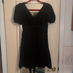 Jill Stuart Black Lace Trimmed Mini Dress